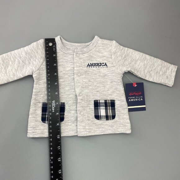 Perry Ellis America Jacket Lightweight Quilted Snap Gray 3 Month New - Picture 12 of 12